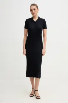 Pepe Jeans rochie PATRICIA culoarea albastru marin, midi, mulata, PL953730 imagine