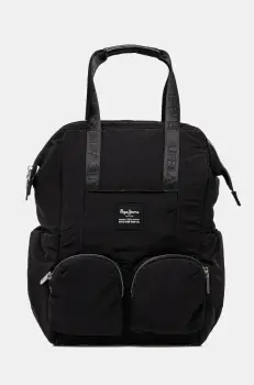 Pepe Jeans rucsac WHITNEY BLOSSOM femei, culoarea negru, mare, neted, PL031649 imagine