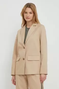 Pepe Jeans sacou culoarea bej, un singur rand de nasturi, neted imagine