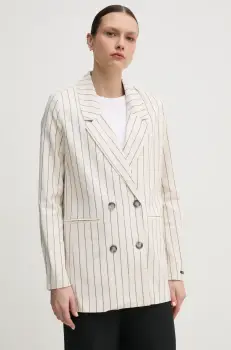 Pepe Jeans sacou de in HANNAH culoarea bej, cu doua randuri de nasturi, modelator, PL402589 imagine