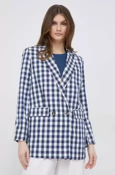 Pepe Jeans sacou Sandra culoarea albastru marin, cu doua randuri de nasturi, modelator imagine