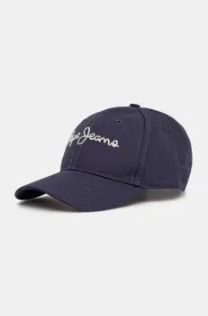 Pepe Jeans sapca de baseball din bumbac MALLON CAP culoarea albastru marin, cu imprimeu, PM040567 imagine
