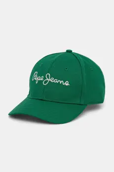 Pepe Jeans sapca de baseball din bumbac MALLON CAP culoarea verde, cu imprimeu, PM040567 imagine