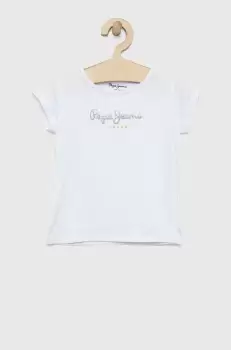 Pepe Jeans tricou copii Culoarea alb imagine