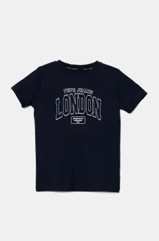 Pepe Jeans tricou de bumbac pentru copii BALEY culoarea albastru marin, neted, PB503912 imagine