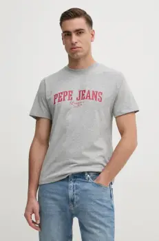 Pepe Jeans tricou DERRIL TEE barbati, culoarea gri, cu imprimeu, PM509766 imagine