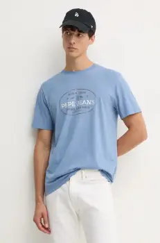 Pepe Jeans tricou din bumbac ANDER barbati, cu imprimeu, PM509621 imagine