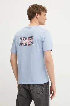 Pepe Jeans tricou din bumbac BACK CLAG barbati, cu imprimeu, PM509921 imagine