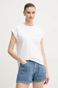 Pepe Jeans tricou din bumbac BLOOMA femei, culoarea alb, PL506030 imagine
