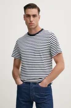 Pepe Jeans tricou din bumbac CANE barbati, culoarea albastru marin, modelator, PM509391 imagine