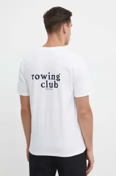 Pepe Jeans tricou din bumbac CLAUS barbati, culoarea alb, cu imprimeu, PM509368 imagine