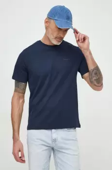 Pepe Jeans tricou din bumbac Connor barbati, culoarea albastru marin, neted imagine