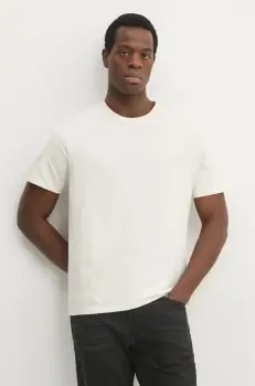 Pepe Jeans tricou din bumbac Connor barbati, culoarea bej, uni, PM509206 imagine