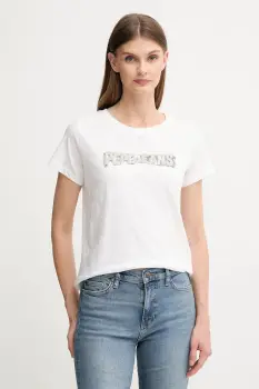 Pepe Jeans tricou din bumbac culoarea alb, PL5000013 imagine