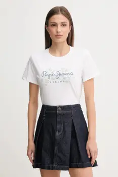 Pepe Jeans tricou din bumbac culoarea alb, PL5000049 imagine