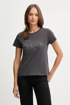 Pepe Jeans tricou din bumbac culoarea gri, PL5000026 imagine