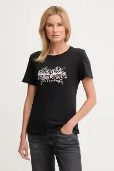 Pepe Jeans tricou din bumbac culoarea negru, PL5000049 imagine