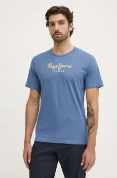 Pepe Jeans tricou din bumbac Eggo barbati, cu imprimeu imagine