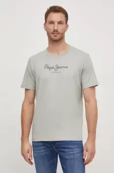Pepe Jeans tricou din bumbac Eggo barbati, culoarea verde, cu imprimeu imagine