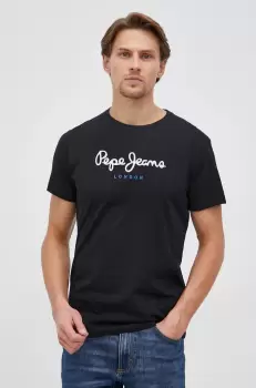 Pepe Jeans Tricou din bumbac Eggo culoarea negru, cu imprimeu imagine