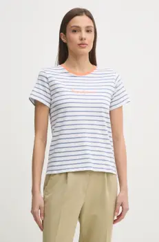 Pepe Jeans tricou din bumbac ELBA femei, culoarea alb, PL505876 imagine