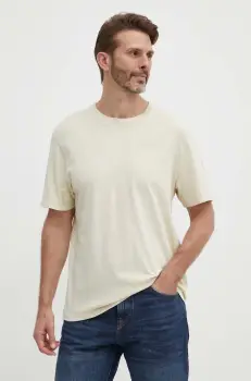 Pepe Jeans tricou din bumbac Jacko barbati, culoarea bej, neted imagine