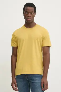 Pepe Jeans tricou din bumbac Jacko barbati, culoarea galben, uni imagine