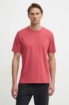 Pepe Jeans tricou din bumbac Jacko barbati, culoarea rosu, neted imagine