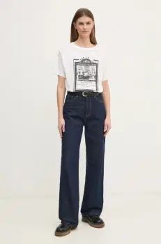 Pepe Jeans tricou din bumbac LELE femei, culoarea alb, PL505992 imagine