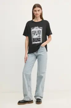 Pepe Jeans tricou din bumbac LELE femei, culoarea negru, PL505992 imagine