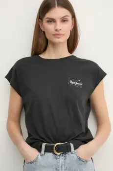 Pepe Jeans tricou din bumbac LORENA femei, culoarea negru, PL505998 imagine