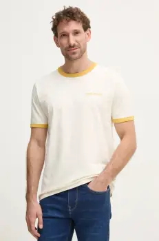Pepe Jeans tricou din bumbac PACEY barbati, culoarea bej, neted, PM509724 imagine