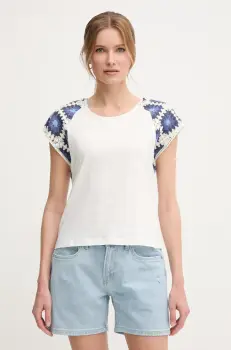 Pepe Jeans tricou din bumbac VERENICE culoarea alb, PL506044 imagine