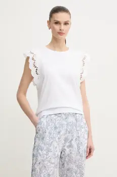 Pepe Jeans tricou din bumbac VIC femei, culoarea alb, PL506067 imagine