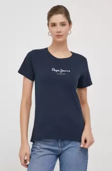 Pepe Jeans tricou din bumbac Wendys femei, culoarea albastru marin imagine