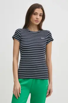 Pepe Jeans tricou MERIBEL femei, culoarea albastru marin, PL506079 imagine