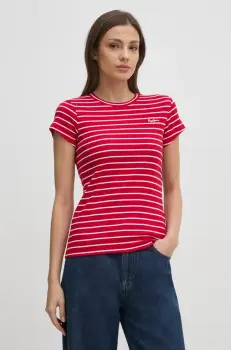 Pepe Jeans tricou MERIBEL femei, culoarea rosu, PL506079 imagine