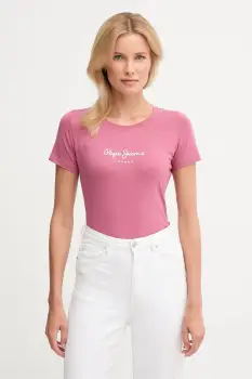 Pepe Jeans tricou NEW VIRGINIA SS N culoarea roz, PL505202 imagine