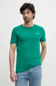 Pepe Jeans tricou ORIGINAL BASIC 3N barbati, culoarea verde, cu imprimeu, PM508212 imagine