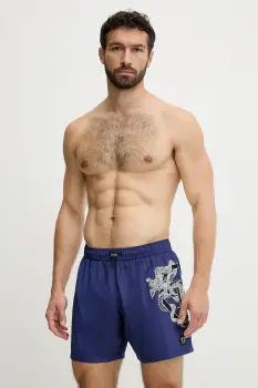 Philipp Plein pantaloni scurti de baie culoarea bleumarin, PM25MBM01 imagine