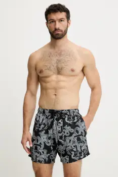 Philipp Plein pantaloni scurti de baie culoarea negru, PM25MBM02 imagine