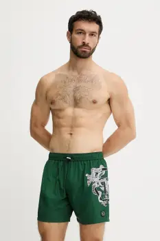 Philipp Plein pantaloni scurti de baie culoarea verde, PM25MBM01 imagine