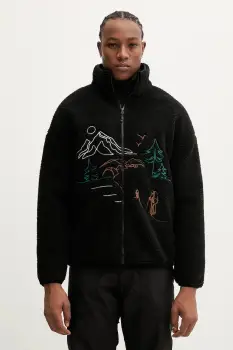 Picture hanorac fleece Hafdals Embro culoarea negru, cu imprimeu, MSW0493 imagine