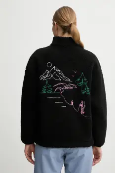 Picture hanorac fleece Nyss Embro culoarea negru, uni, WSW0380 imagine