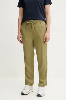 Picture pantaloni Chimany culoarea verde, drept, high waist, WJS0032 imagine