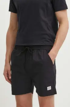 Picture pantaloni scurti din bumbac Daverson culoarea negru, MSH085 imagine