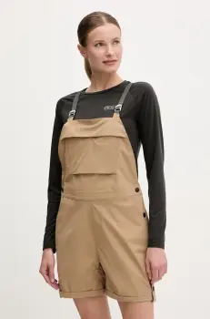 Picture pantaloni scurti outdoor Foday culoarea verde, uni, high waist, WSH0106 imagine