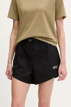 Picture pantaloni scurti outdoor Oslon culoarea negru, uni, high waist, WSH0102 imagine