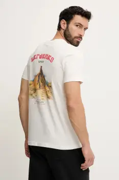 Picture tricou din bumbac D&S Bardenas culoarea bej, cu imprimeu, MTS1242 imagine