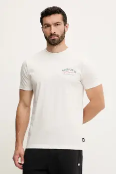 Picture tricou din bumbac D&S Catlins culoarea bej, cu imprimeu, MTS1263 imagine